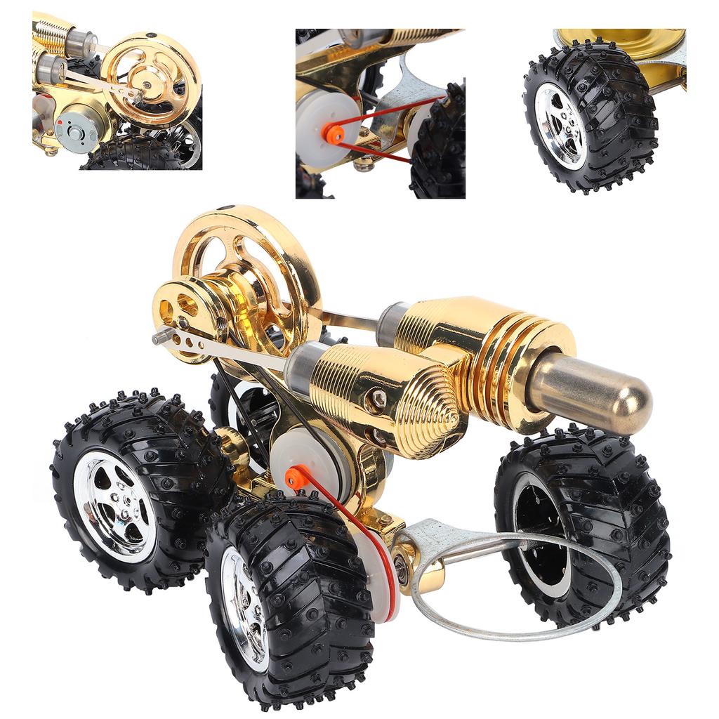 Miniature Stirling Car Engine Model, Exquisite Physics Science Set for External Combustion Power Experimental Toy Gift