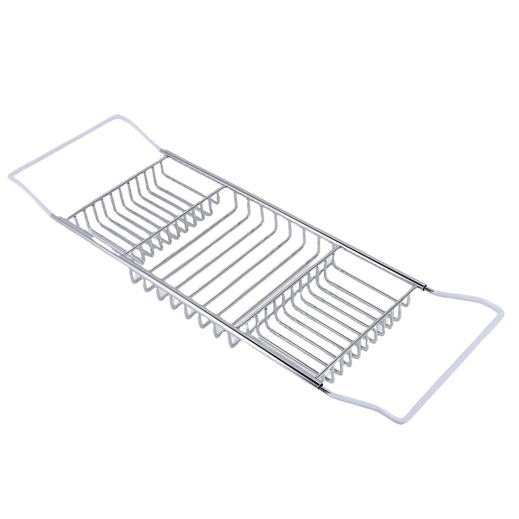 Поднос для ванны Раздвижной поднос для душевой кабины из нержавеющей стали для роскошной ванны Аксессуары для ванной комнаты