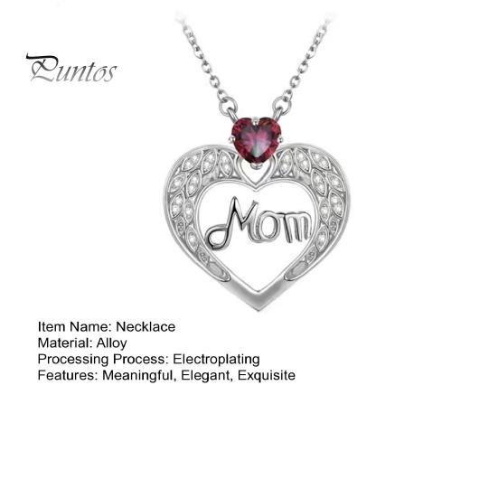 Ожерелье для мамы, женское ожерелье с подвеской в виде сердца из искусственного кристалла, подарок на День матери для мамы, бабушки, жены от дочери, сына