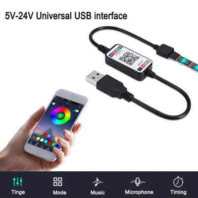 Совместимая с Bluetooth светодиодная лента RGB Беспроводная домашняя светодиодная лента RGB USB-контроллер
