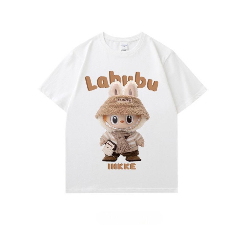 Милая одежда с рисунком граффити из мультфильмов LabubuSummer Новые мужские и женские топы