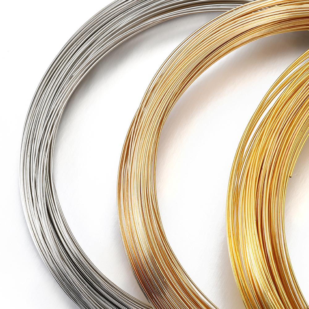 100 Loops Gold Steel Color Memory Wire 60mm Bracelet Bangle Loop 115mm Necklace Collar Hoop for Zircon Making DIY Accessories