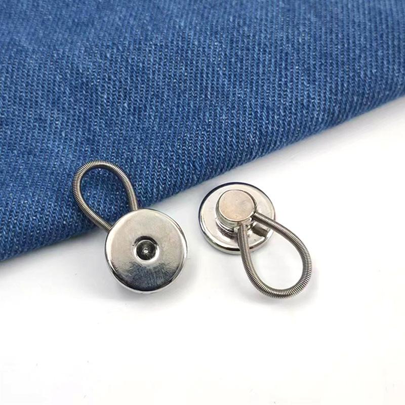 2/6 Pcs 10mm Metal Collar Buttons Extenders Elastic Button Extender Neck Extenders for Women & Men Jeans Skirt Shirt Dress Coat