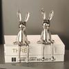Sitting Rabbit Figurine Long Ears Bunny Resin Statue Sculpture Home Office Bookshelf Desktop Animal Decoration Ornament