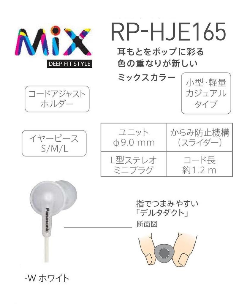 Стереонаушники Panasonic белые RP-HJE165-W