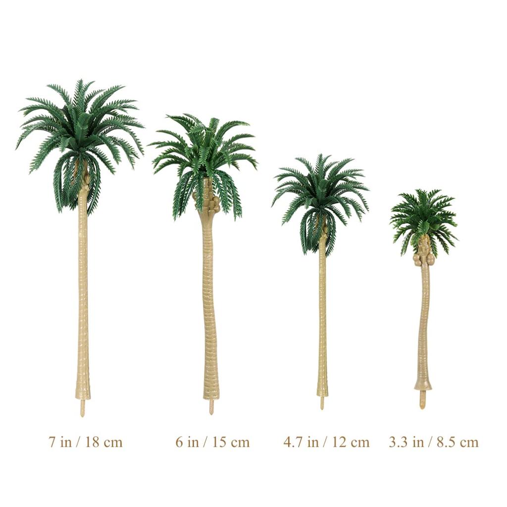 DECHOUS Palm Trees, Model Trees, for Dioramas, 15 Pieces, for Railway Models, Model Rainforests, Plastic (3 Pieces Each of 16cm13cm11cm8cm7cm),