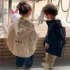 Children's Letter Hooded Windbreaker for Boys and Girls Handsome Coat for Spring Autumn Wear