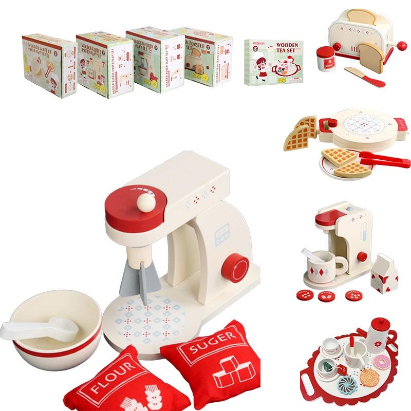 Деревянный Игровой Набор Чайный Сервиз Игрушечная Кухня Ролевая Игра Образовательная Игрушка Для Детского Сада Детский Набор для Ролевых Игр на Кухне