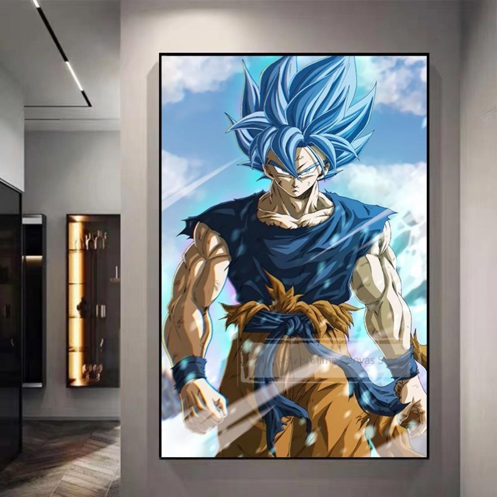 Dragon Ball Starry Night Tapestry Sun Wukong Super Saiyan Anime Hanging with Gokus Kamehameha Ideal for Otaku Bedroom Decor