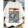 Белая футболка большого размера Dragon Ball Аниме Принт Мужская и Женская Летняя Повседневная Родитель-Ребенок Топы Харадзюку Y2K Уличная Мода