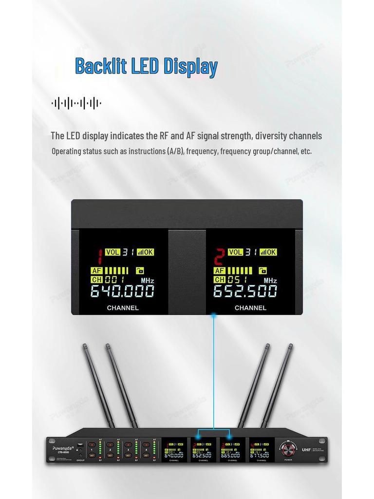 Беспроводной UHF микрофон-гарнитура на гибкой стойке - Инфракрасное согласование частоты 1-к-4 для конференц-залов и учебных помещений