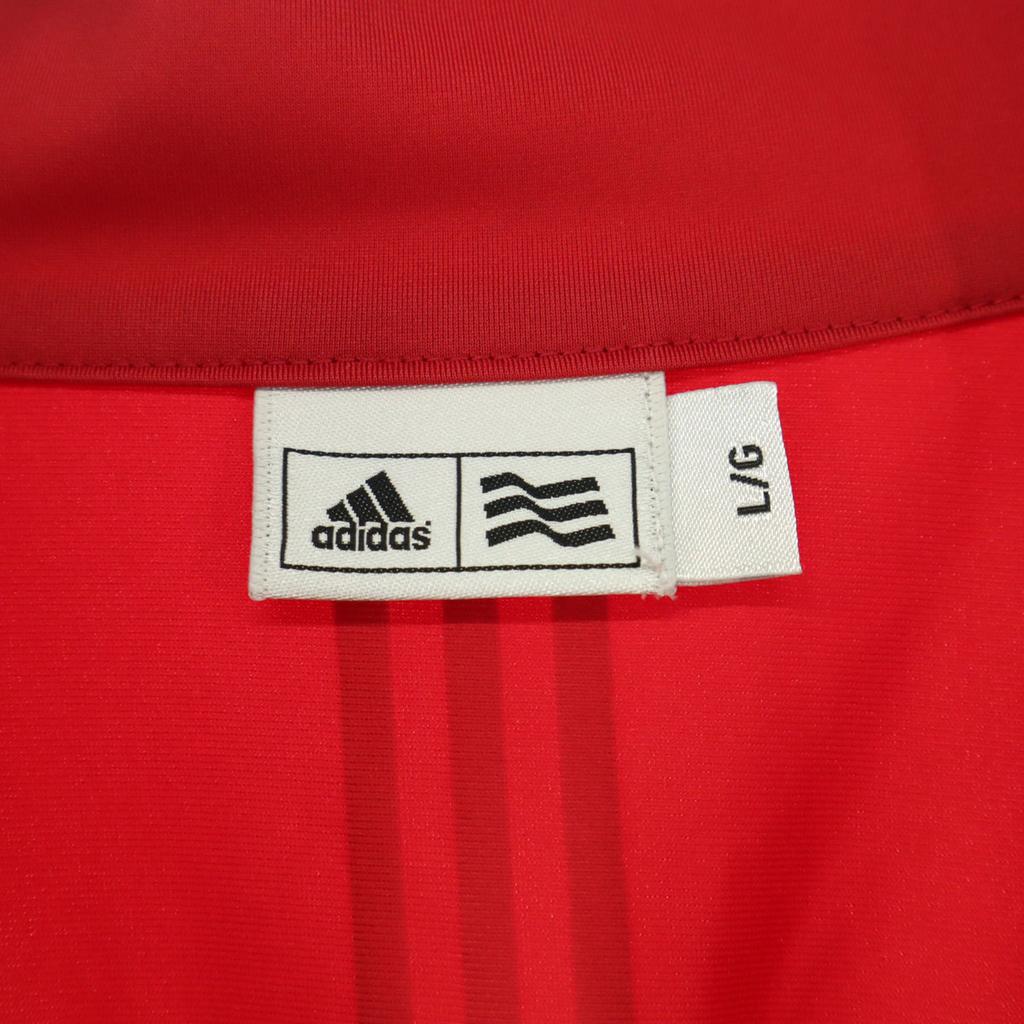 Косметические товары adidas Двухцветный принт Гольф Рукав до локтя Поло на молнии до половины Мужское Б/У