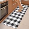 Black and White Plaid Kitchen Mat Soft Thickened Kitchen Floor Mat Waterproof Non-slip Oil-proof Floor Mat Runner Rug