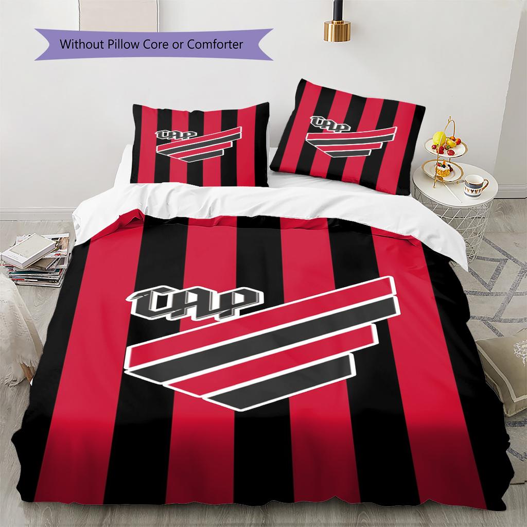 Athletico Paranaense Pattern Bedding Set Quilt Cover Pillowcase Home Decor Gift (1 * duvet cover + 2 * pillowcase, without core)