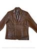 AL KHALID Men's Real Leather Blazer Brown Jacket Two Button Classic Party Club Coat