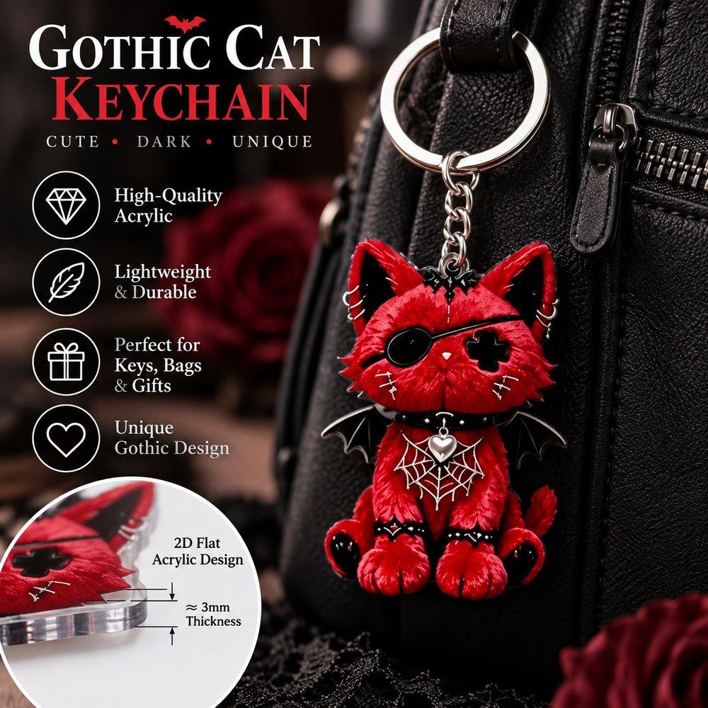 Acrylic Material Acrylic Keychain Wounded Cat Style Bag Charm Ornament Halloween Accessories