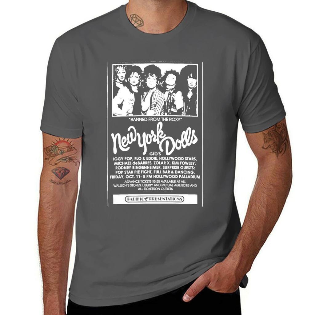 Футболка с плакатом New York Dolls Show Большой Размер Простая Футболка