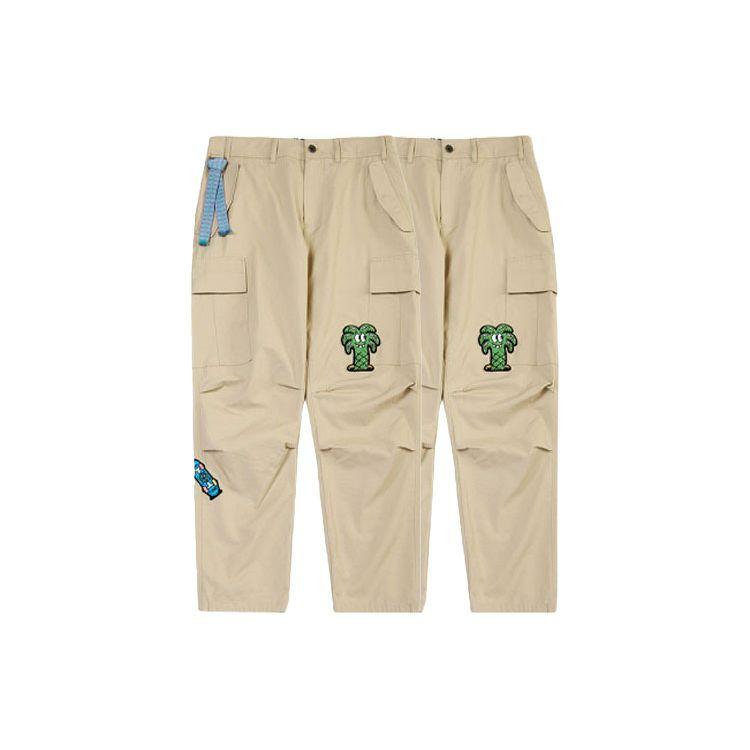 Li-Ning Steven Harrington Co-Branded Cartoon Embroidery Straight Casual Bottoms Unisex Bottoms Khaki AKXR479-1