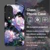 Stylish White Peony Flower Pattern Tempered Glass Phone Case for Huawei Nova 13 12 11 10 SE Mate 70 60 Pro Plus P60 P40 5G Cover