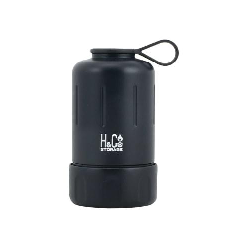 Pearl Metal H&C Storage D-6682, Insulated Plastic Bottle Cover Holder, Compatible with 345ml and 500ml Bottles, Double Wall Vacuum Insulated, Black