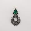 Chrome Diopside Gemstone Silver Pendant 1.8" For Birthday Gift 925 Sterling Silver Jewelry CP-45-3