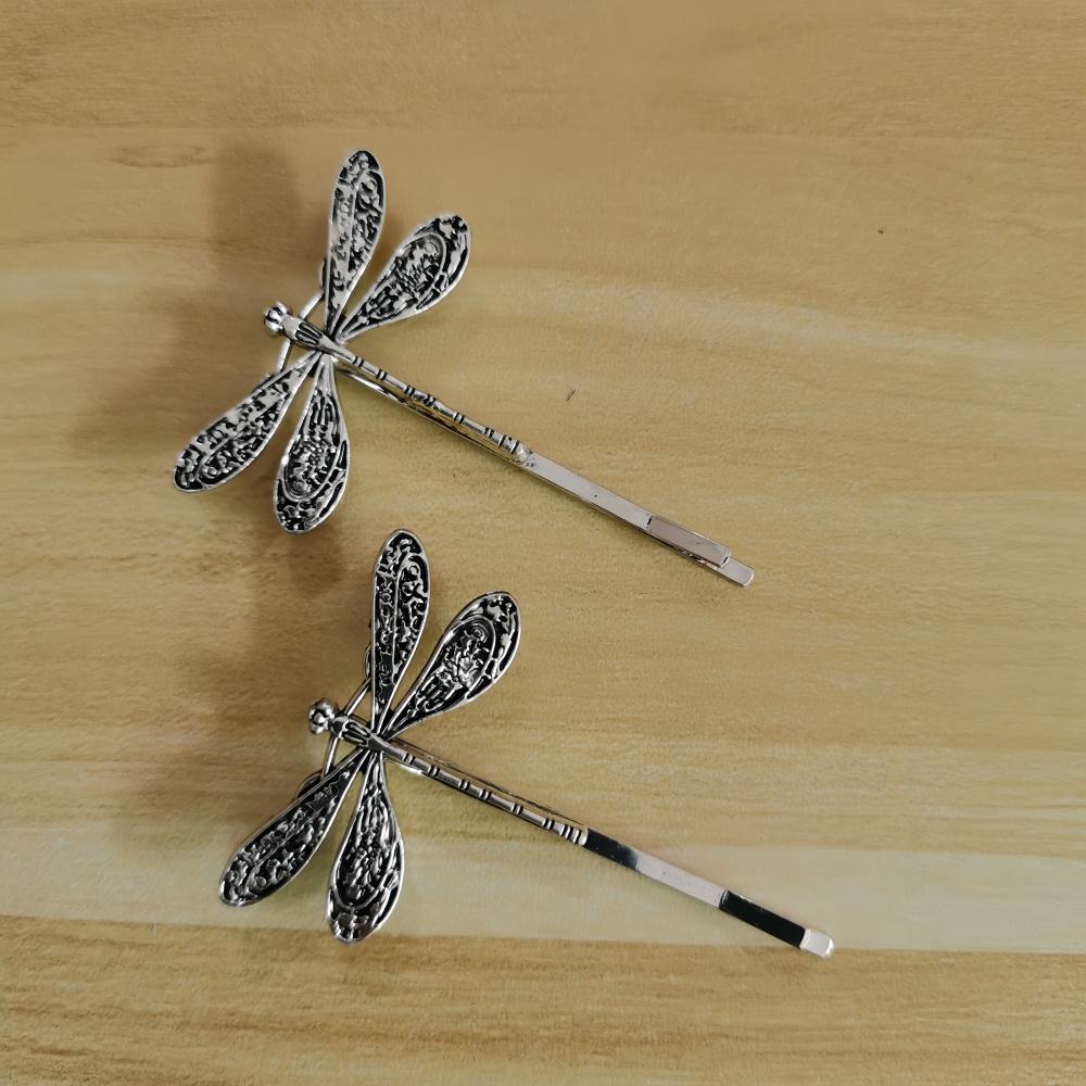 2 шт./компл. Металлические заколки-стрекозы для волос, заколки для волос для девочек, винтажные заколки, женские аксессуары, ювелирные изделия, подарки