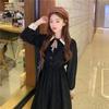 Vintage Dresses Women Winter Long Sleeve Retro French Elegant Dress Female Casual Party Dress Korean Clothing