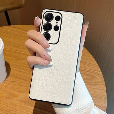 Роскошный кожаный чехол для телефона Samsung S25 ultra/s25plus/S25-кожаный ПВХ-чехол с защитой от ударов и падений, с рисунком личи