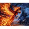 Diamond Painting Needlework Full Diamond "Fantasy Undead Fire Phoenix" Embroidery Rhinestones