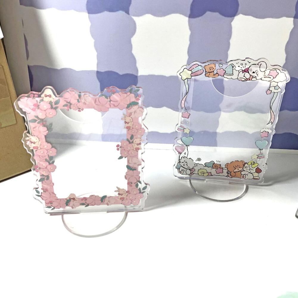 Акриловый держатель для фотокарточек, мультяшный стоячий орнамент, милая фоторамка