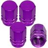Negus Valve Cap Car Aluminum Alloy 4 Piece Set Hexagon Purple