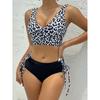 Women's Leopard Bikini Set Sexy Triangle Top Panties Push Up SwimwearSummer Beach Outfits Bathing Suit