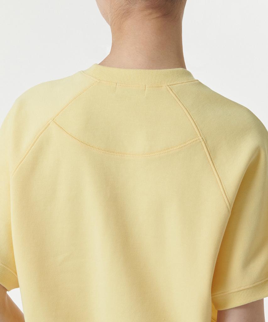 MUSINSA STANDARD WOMAN Women'S Double Knit Short Sleeve Sweatshirt [Butter]