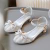 Girls Sandals Fashion Princess Shoes Rhinestone High Heels Baby Leather Shoes