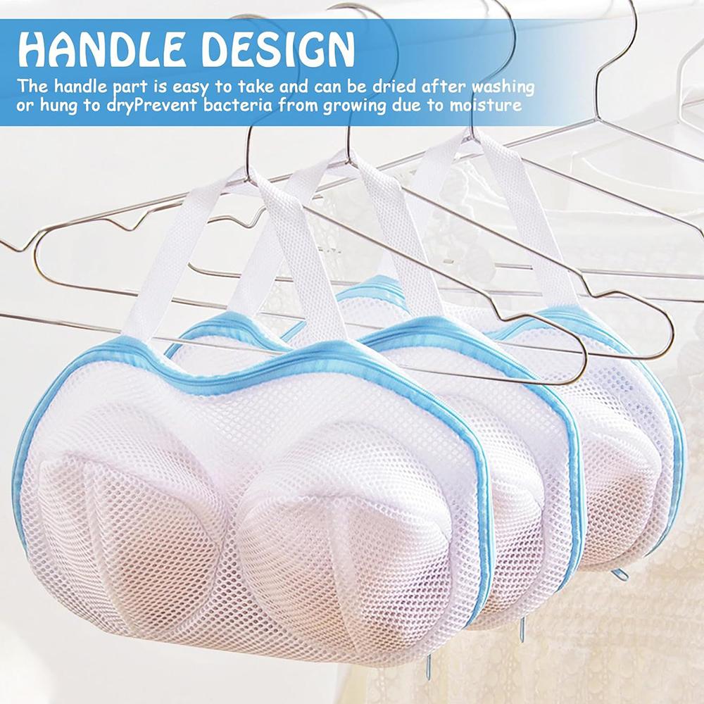 3pcs Bra Washing Bags with Handle and Zipper for Washing Machine Delicate