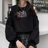 Women's Clothes Solid Color Gothic Women's Sweatshirt Hollow Out Long Sleeve Casual Pullover Summer Autumn Y2k Top