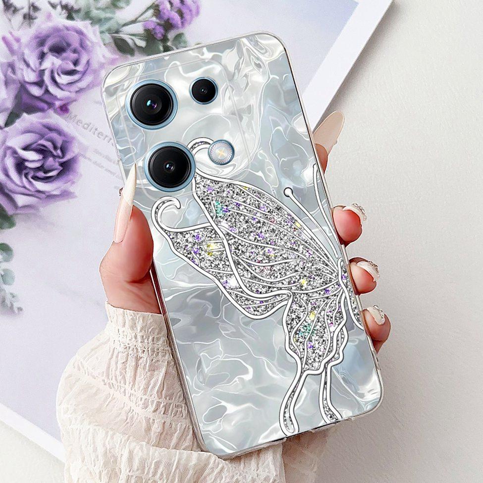 Clear For Redmi Note 14S 4G Case Cover Luxury Butterfly Love Fashion Flowers Cool Lion Cute Painted Soft Casing