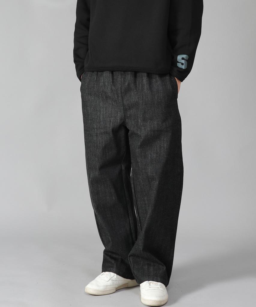 Seinteukeulu Широкие брюки Ex Wide Pants Exw-347 Черный деним Bks
