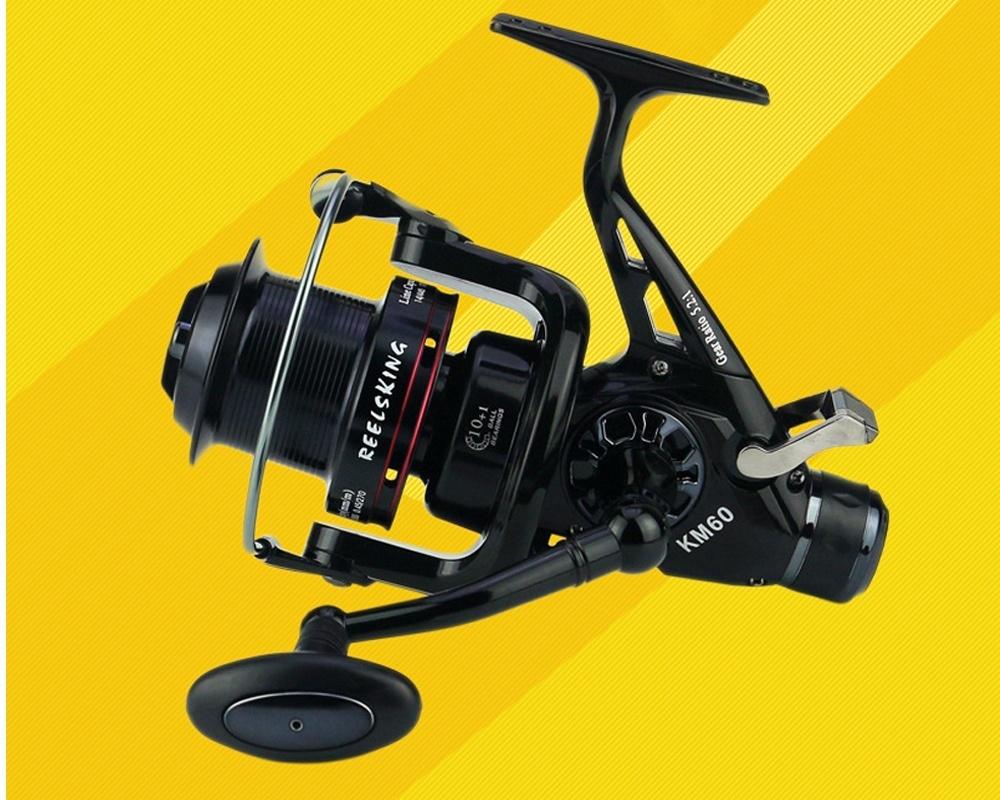 Вращающееся рыболовное колесо, черная металлическая катушка для заброса приманки, 10 + 1BB, аксессуары для рыболовных снастей для уличной рыбалки