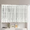 Double Row Lace Curtain Through Rod Lace Short Curtain Finished Curtain Bay Window Kitchen Partition Curtain Window Screen Temu