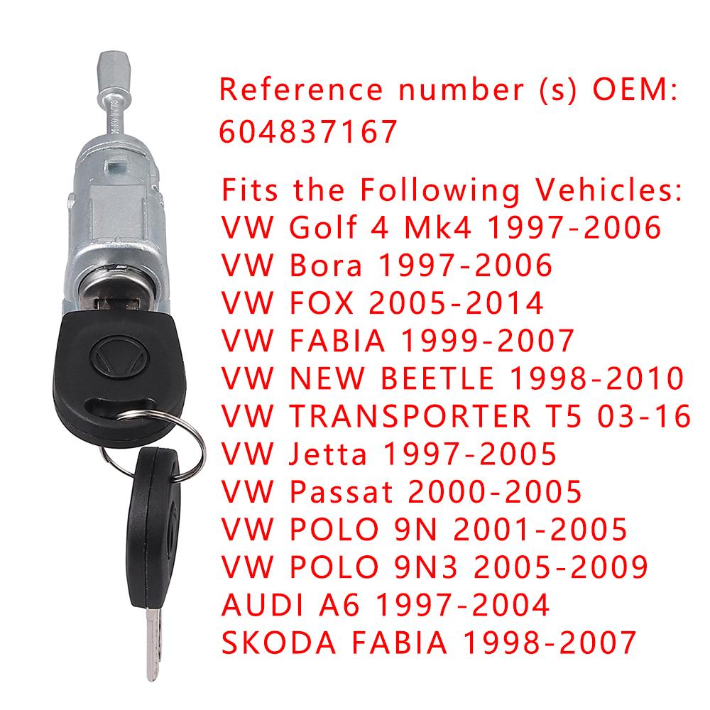 604837167 Дверной замок для VW Golf 4 Mk4 IV Bora Jetta Passat Lupo Polo 9N, передний левый цилиндр-с 2X