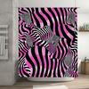 Черная розовая полосатая шторка для душа зебра для декора ванной комнаты полиэфирная ткань с кольцами держатель набор (L)