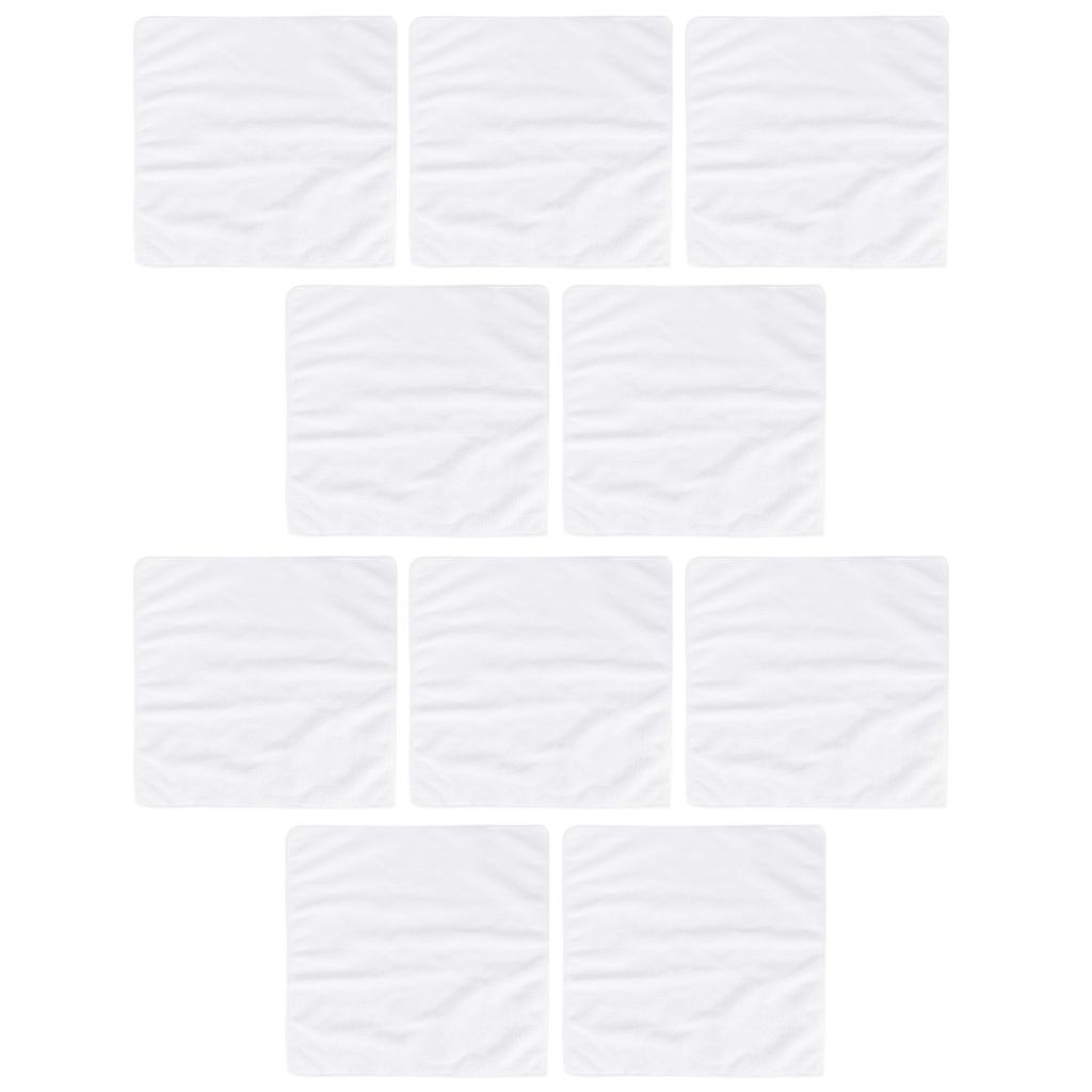 10Pcs 30x30cm White Sport Towel Square Microfiber Absorbent Towel for Yoga Fitness