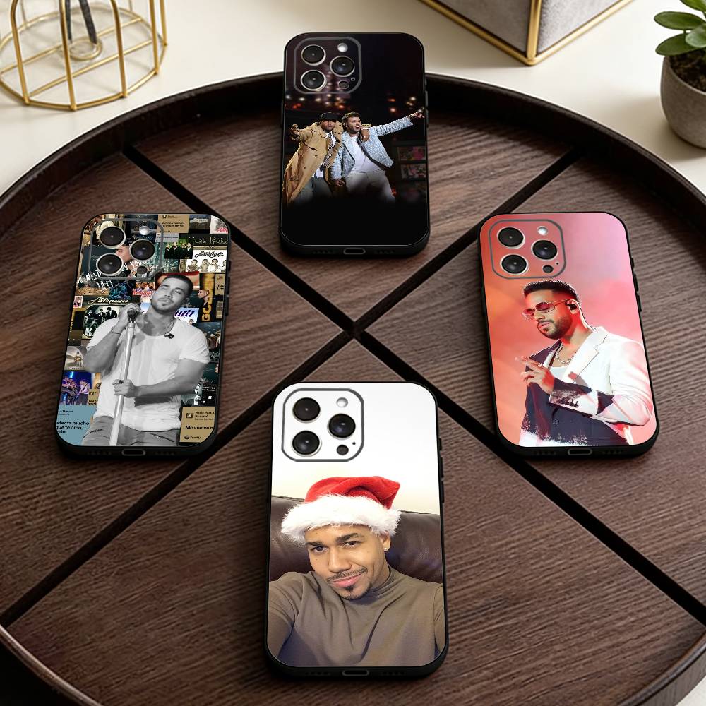 Singer Romeo Santos Phone Case For iPhone 17,16,15,14,13,12,11 Plus,Pro Max,XS,Soft Silicone Black Cover