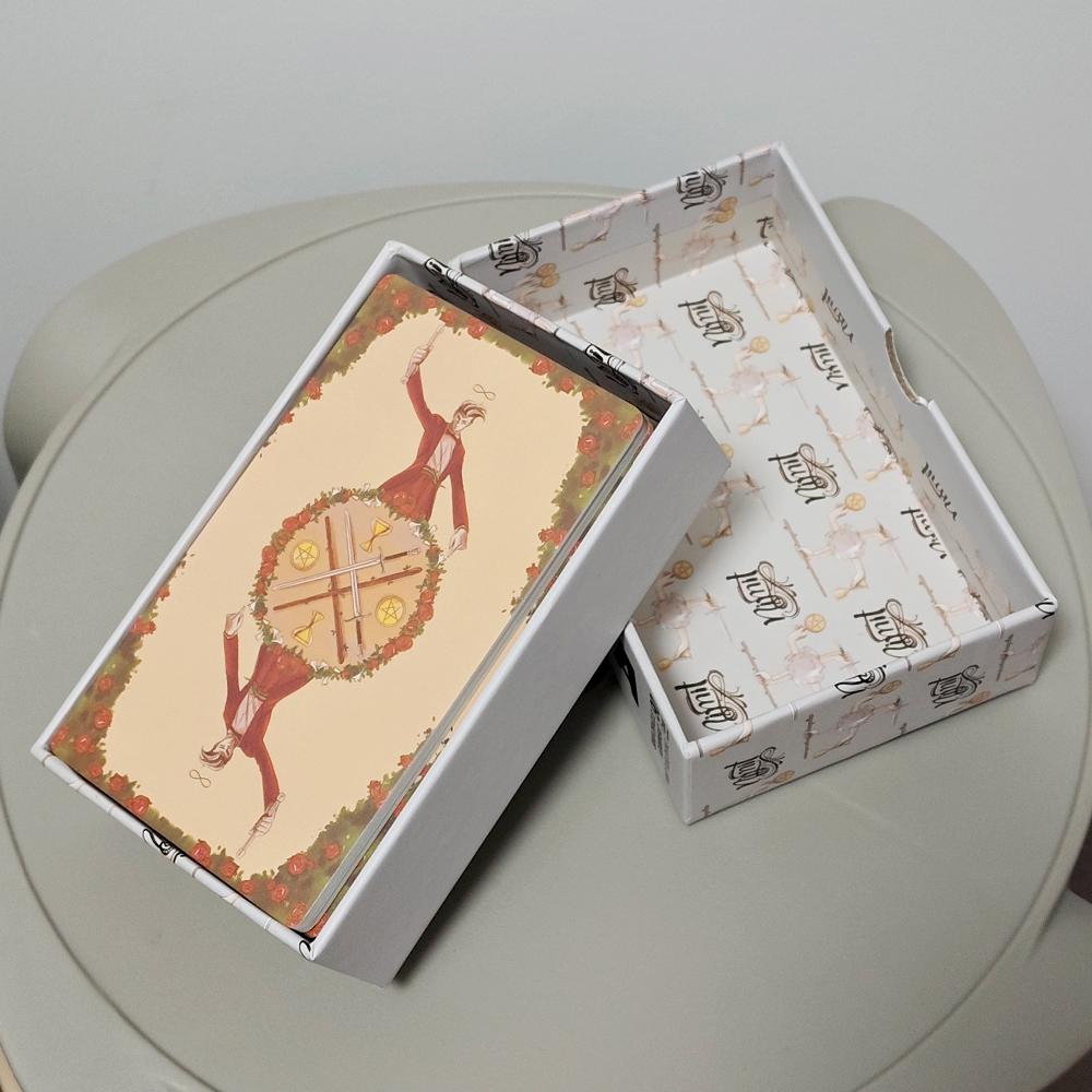 Манга Таро в жесткой коробке 90 карт (78 карт Таро + 12 карт Оракула) 12*7см Напечатано на 350GSM Двустороннем тисненом картоне