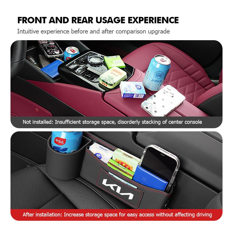 LQFH2 For KIA Car Door Side Seat Gap Storage Box Cup Holder Interior Accessories Rio K5 K2 Sportage Ceed Sorento Picanto Stinger Soul