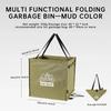 New Upgrade 64L Canvas Utility Bag, Durable Foldable Outdoor Trash Pouch W/Stake Loops, Multi-Pocket Camping Accessories Holder