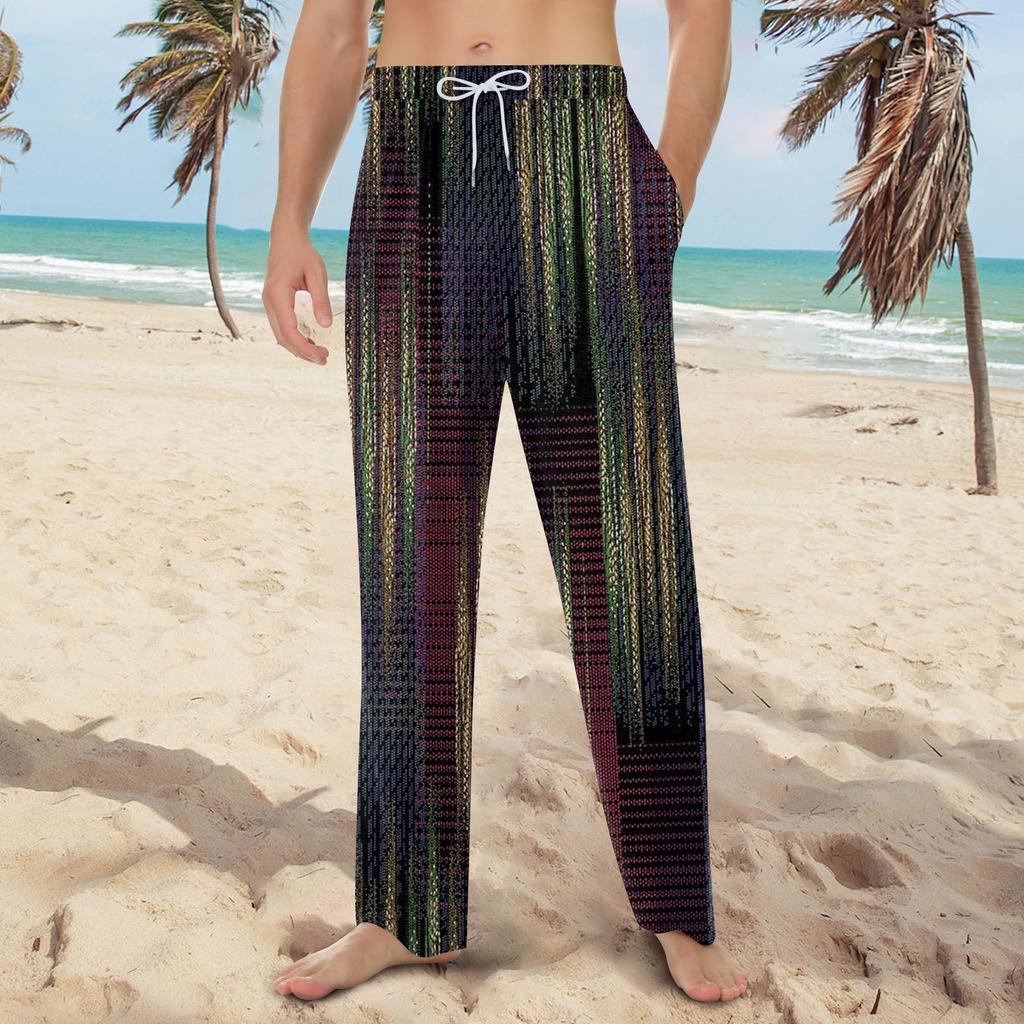 Мужские домашние мягкие пижамные штаны со шнурком и карманами, повседневные спортивные штаны