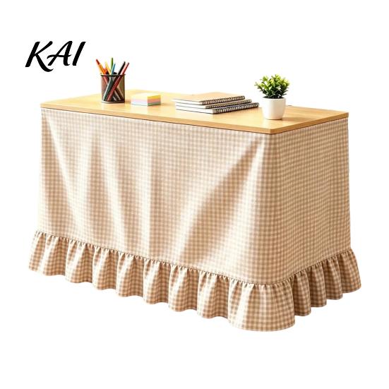 Ruffle Desk Cover Gingham Ruffled Table Skirt, Cottagecore Teacher Skirt for Classroom, Classroom Plaid Tablecloth Birthday Wedding Baby Shower Party