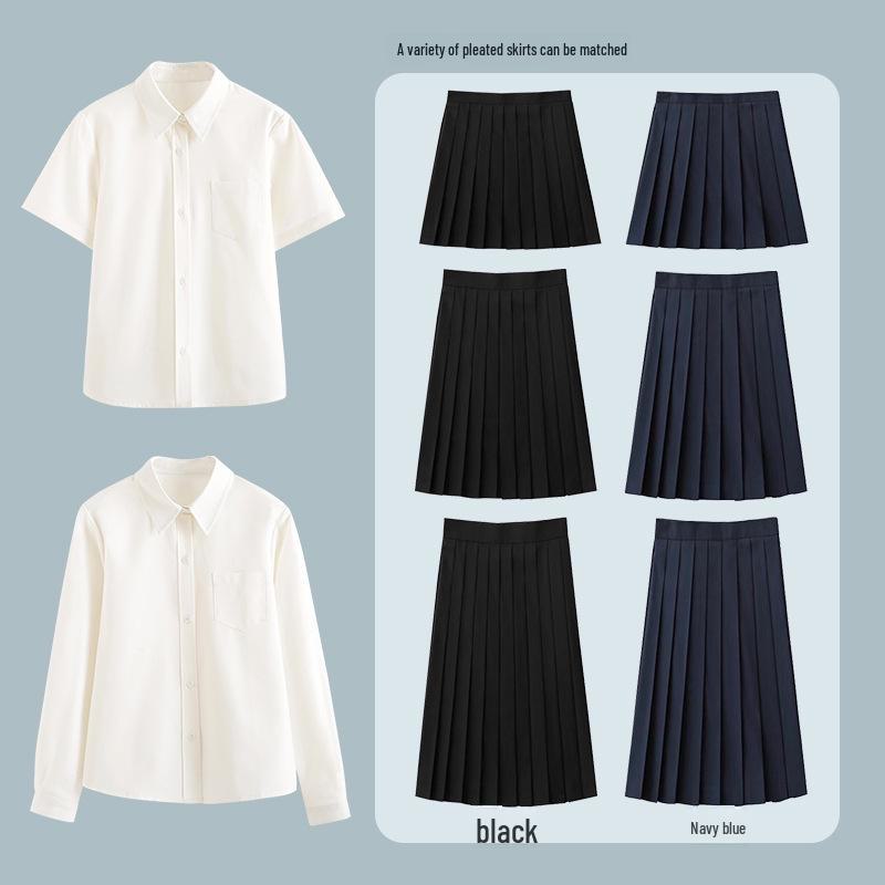 Японская плиссированная летняя школьная юбка JK - чистый черный индиго, в стиле колледжа